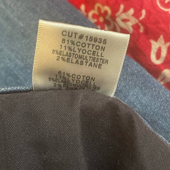 J Brand DIY Paisley Print Bandana Flare Jeans - size 26 - Picture 5 of 8